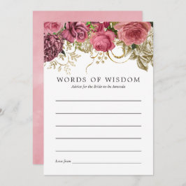 ヴィンテージバラ金ゴールド及び赤面ブライダルシャワーアドバイス 招待状
