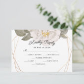 ヴィンテージバラ金ゴールド結婚フレームのエンタープライズ選択 出欠カード (スタンド正面)