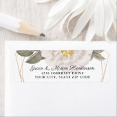 ヴィンテージバラ金ゴールド結婚フレーム差出人住所 ラベル (インサイチュ)