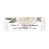 ヴィンテージバラ金ゴールド結婚フレーム差出人住所 ラベル (正面)