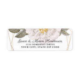 ヴィンテージバラ金ゴールド結婚フレーム差出人住所 ラベル