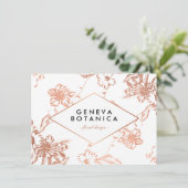 ヴィンテージバラ金ゴールド花柄ギフト券 (スタンド正面)