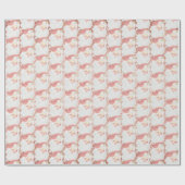 ヴィンテージバラ金ゴールド金属グリッターサンタ ラッピングペーパー (フラット)