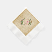 ヴィンテージバラ音符ナプキン 縁ありカクテルナプキン (角)