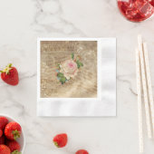 ヴィンテージバラ音符紙カクテルナプキン 縁ありカクテルナプキン (インサイチュ)