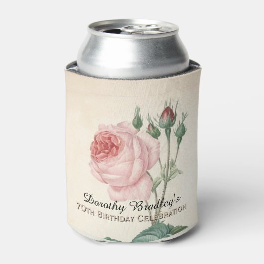 ヴィンテージバラ70番目の誕生祝いクーラーボックス 缶クーラー (缶正面)
