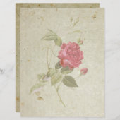 ヴィンテージバラ8.5インチx 11インチフラット紙シート (正面/裏面)