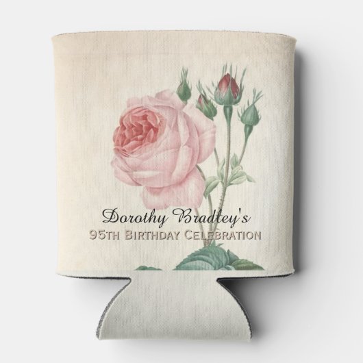 ヴィンテージバラ95番目の誕生祝いクーラーボックス 缶クーラー (裏面)