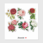 ヴィンテージバラ、かわいらしフローラシール シール (シート)