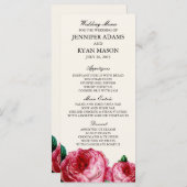 ヴィンテージバラ |の結婚メニュカスタムーのラック メニュー (正面/裏面)