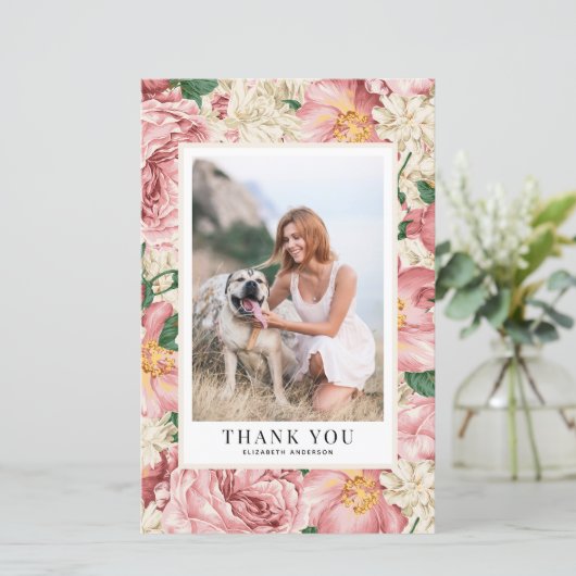 ヴィンテージバラ&アジサイ卒業サンキューカード (スタンド正面)