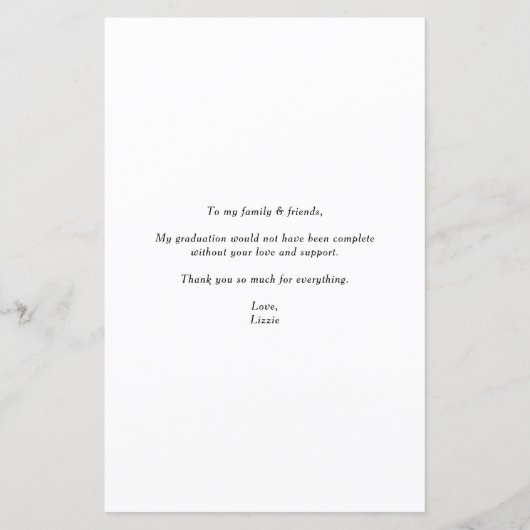 ヴィンテージバラ&アジサイ卒業サンキューカード (裏面)