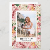 ヴィンテージバラ&アジサイ卒業サンキューカード (正面/裏面)