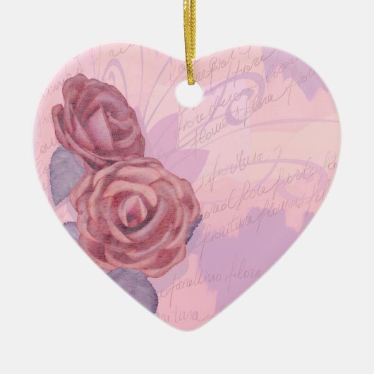 ヴィンテージバラ、オーナメント セラミックオーナメント (正面)