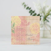 ヴィンテージバラ、クラウン&ミュージックブライダルシャワーコラージュ 招待状 (スタンド正面)