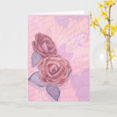 ヴィンテージバラ，グリーティングカード カード (黄色い花)