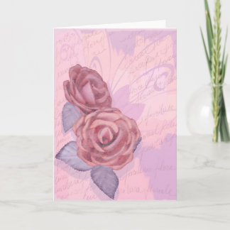 ヴィンテージバラ，グリーティングカード カード