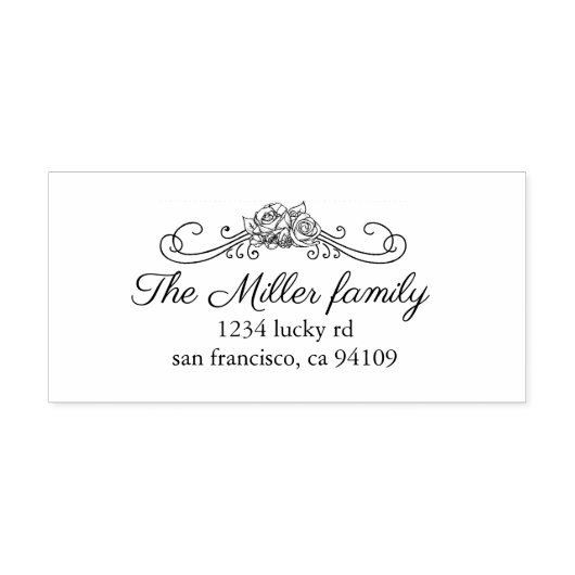 ヴィンテージバラ |ゴム印 セルフインキングスタンプ (デザイン)