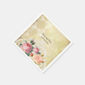 ヴィンテージバラ スタンダードカクテルナプキン (角)