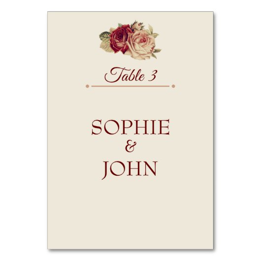 ヴィンテージバラ テーブルナンバー (正面)