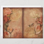 ヴィンテージバラ&バタフライシャビージャンクジャーナルページ (正面/裏面)