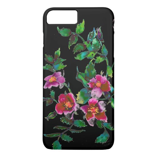 ヴィンテージバラ,ピンク,赤,水の色絵画s - Case-Mate iPhoneケース (裏面)