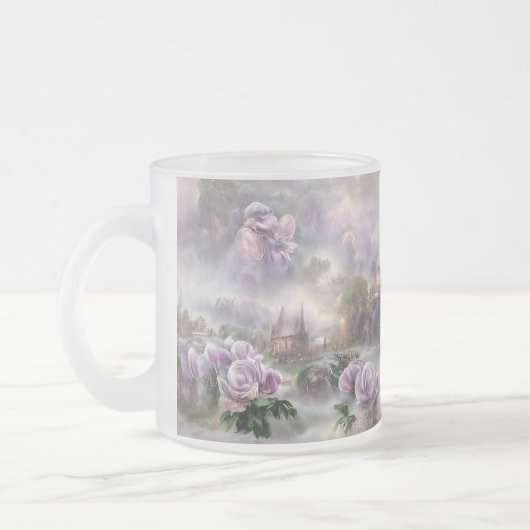 ヴィンテージバラ フロストグラスマグカップ (左)