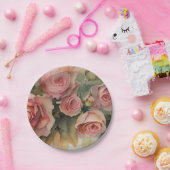 ヴィンテージバラ ペーパープレート (パーティー)