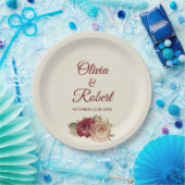 ヴィンテージバラ ペーパープレート (パーティー)