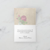 ヴィンテージバラ、マゼンエレガントタ/ブラウン サンキューカード (内部)