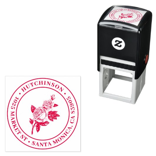 ヴィンテージバラ |ラウンドファミリ名差出人住所 セルフインキングスタンプ (インサイチュ)