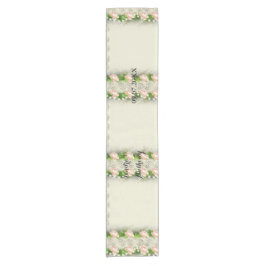 ヴィンテージバラ&レース結婚のテーブルランナー ショートテーブルランナー