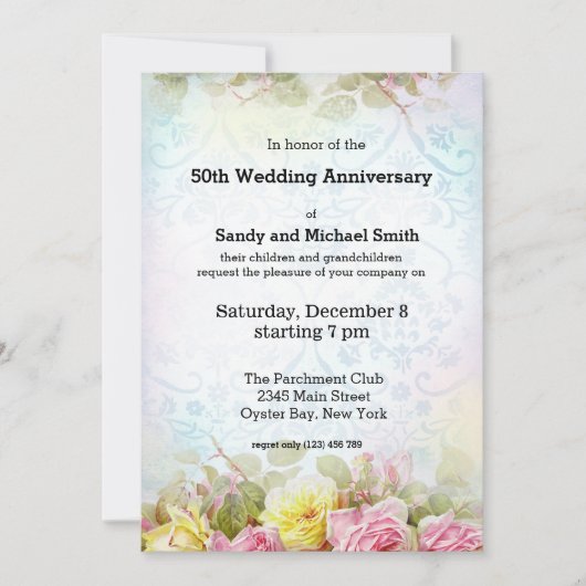 ヴィンテージバラ 招待状 (正面)