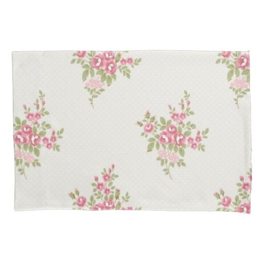 ヴィンテージバラ、標準サイズ 枕カバー (正面左)