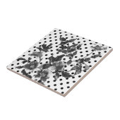 ヴィンテージバラ – 白黒ポルカドット タイル (側面)