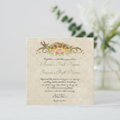 ヴィンテージバラ、結婚式招待状 招待状 (スタンド正面)