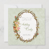 ヴィンテージバラ、結婚式招待状 招待状 (裏面)