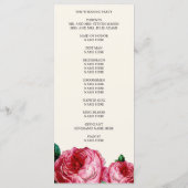 ヴィンテージバラ |結婚式 プログラムラックカード プログラム (裏面)