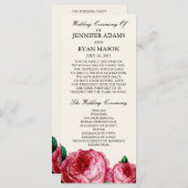 ヴィンテージバラ |結婚式 プログラムラックカード プログラム (正面/裏面)