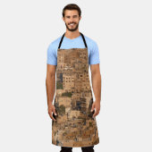 ヴィンテージバラ、調色された水色パターン。 エプロン (着用した状態)