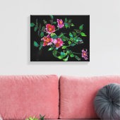 ヴィンテージバラ – 黒 キャンバスプリント (インサイチュ (リビング))