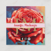 ヴィンテージバラAI生成フローラデザイン スクエア名刺 (正面)