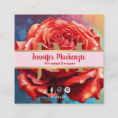 ヴィンテージバラAI生成フローラデザイン スクエア名刺 (正面)