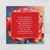 ヴィンテージバラAI生成フローラデザイン スクエア名刺 (裏面)