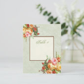 ヴィンテージバラn birdsテーブル番号カード 招待状 (スタンド正面)