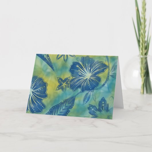 ヴィンテージバリろうけつ染めグリーティングカード カード (正面)