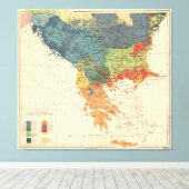 ヴィンテージバルカンの地図（1918年） キャンバスプリント (インサイチュ (ウッドフロア))