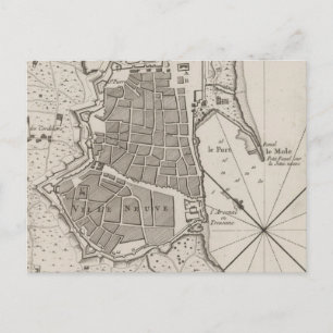 ヴィンテージバルセロナの地図(1764) ポストカード