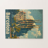 ヴィンテージバルセロナサグラダファミリア ジグソーパズル (横)