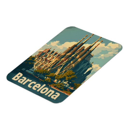 ヴィンテージバルセロナサグラダファミリア マグネット (左側)